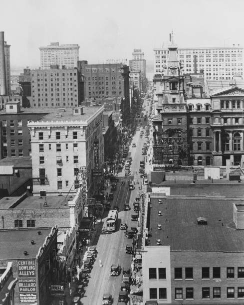 View above South 4th Street Louisville Kentucky US 1940 right old - Old Photo View above South 4th Street Louisville Kentucky US 1940 right old - Old Photo