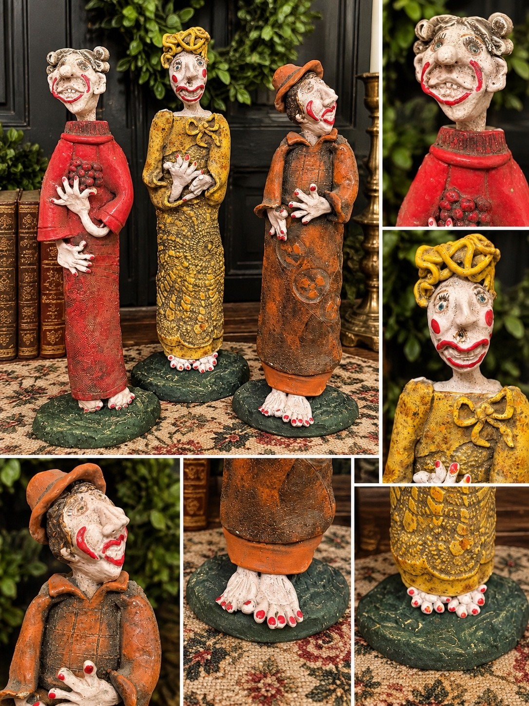 Set of 3 Folk Art Figurines Set of 3 Folk Art Figurines