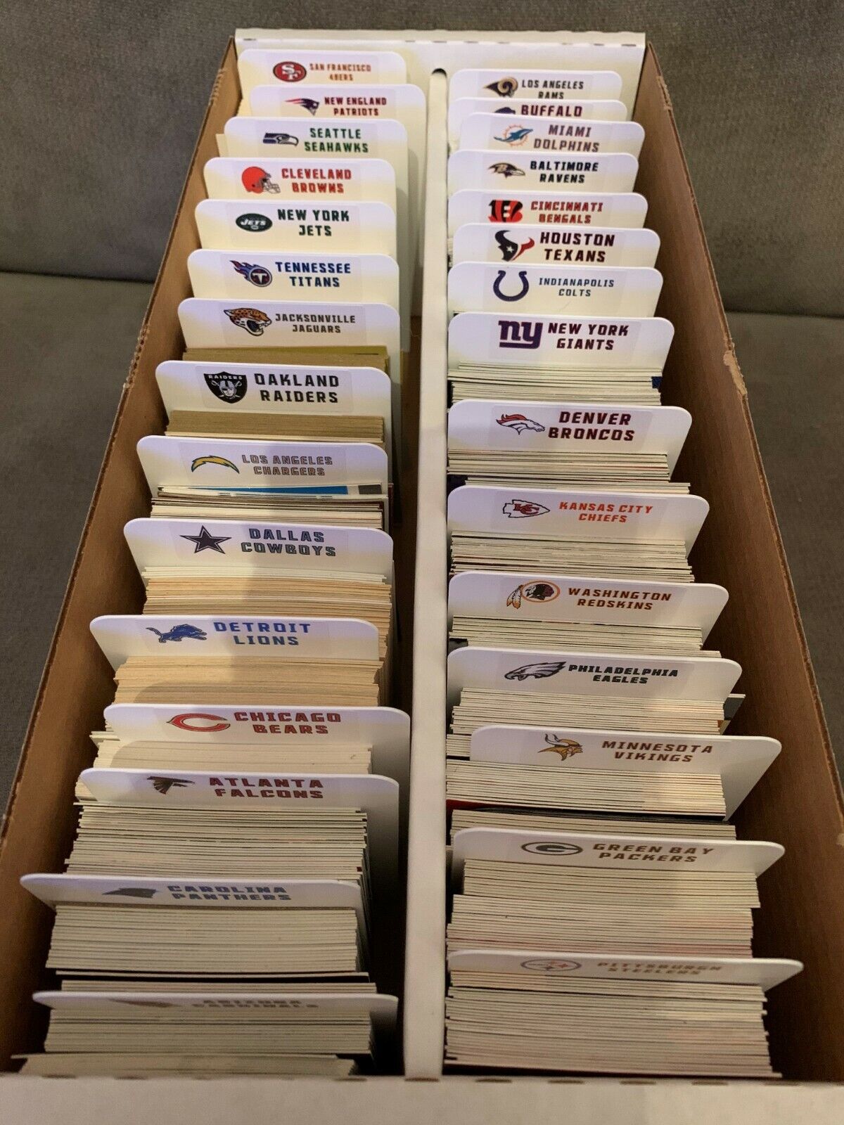 (32) TALL Sports Card Dividers With (32) FREE Customized NFL Logo Labels