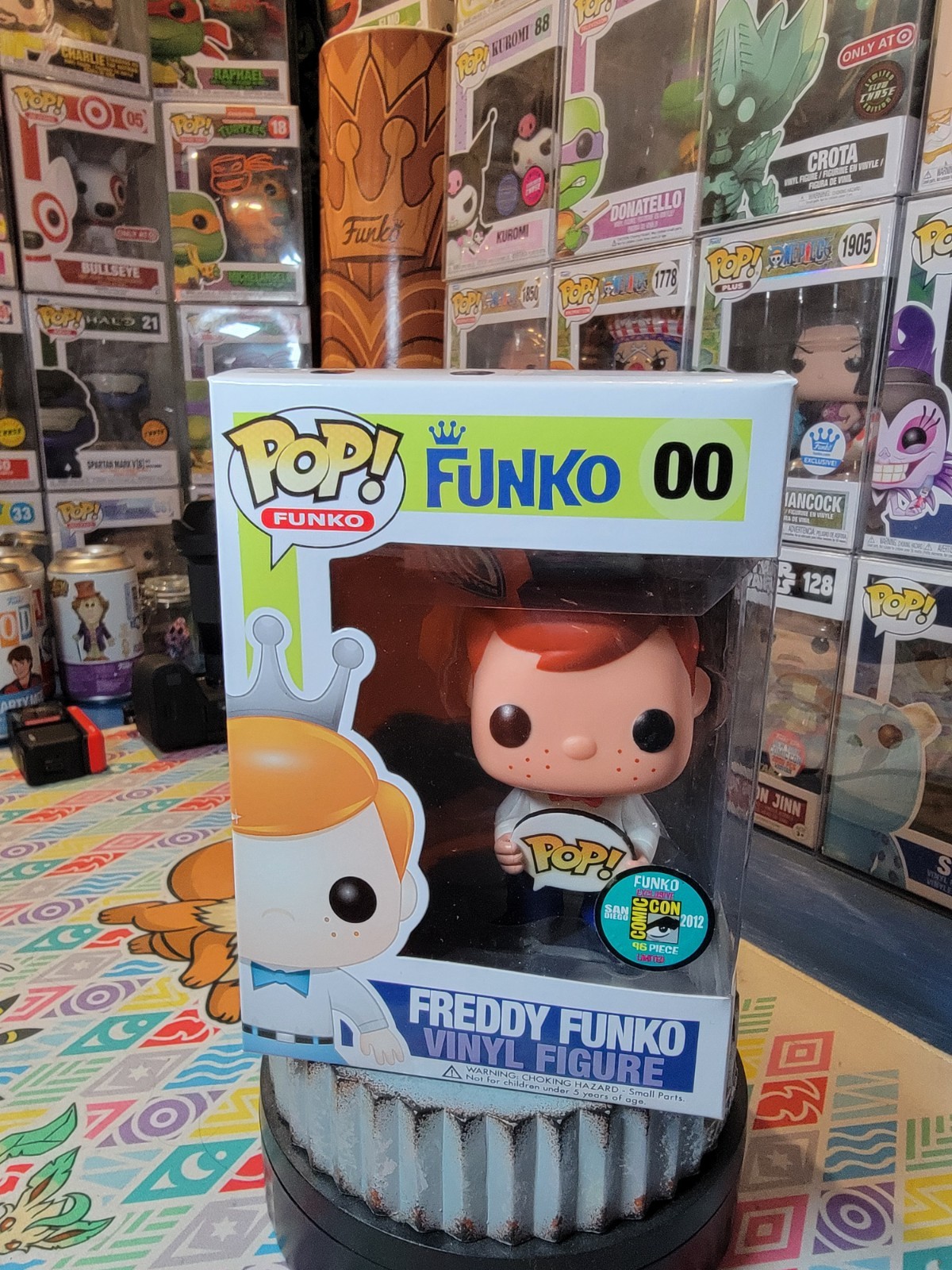 Funko Pop Freddy Funko #00 Red Tie Pop Sign SDCC 2012 Exclusive LE 96