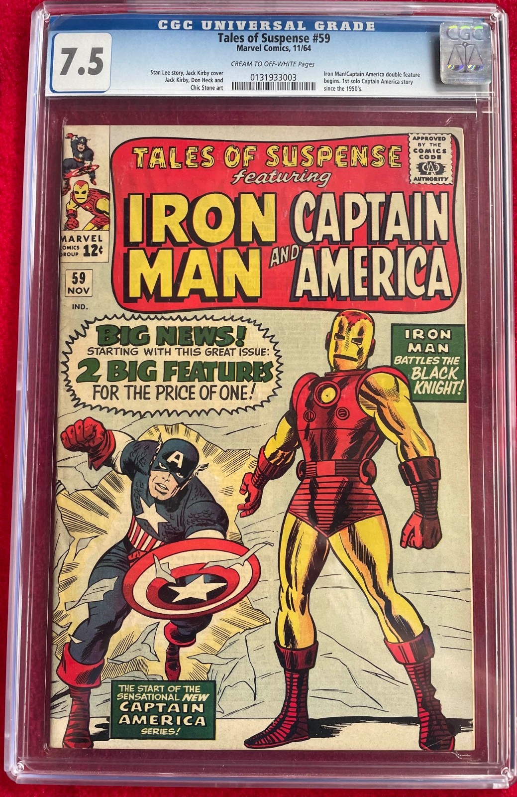 Tales of Suspense #59 CGC Graded - 7.5 (Captain America and Ironman) Tales of Suspense #59 CGC Graded - 7.5 (Captain America and Ironman)