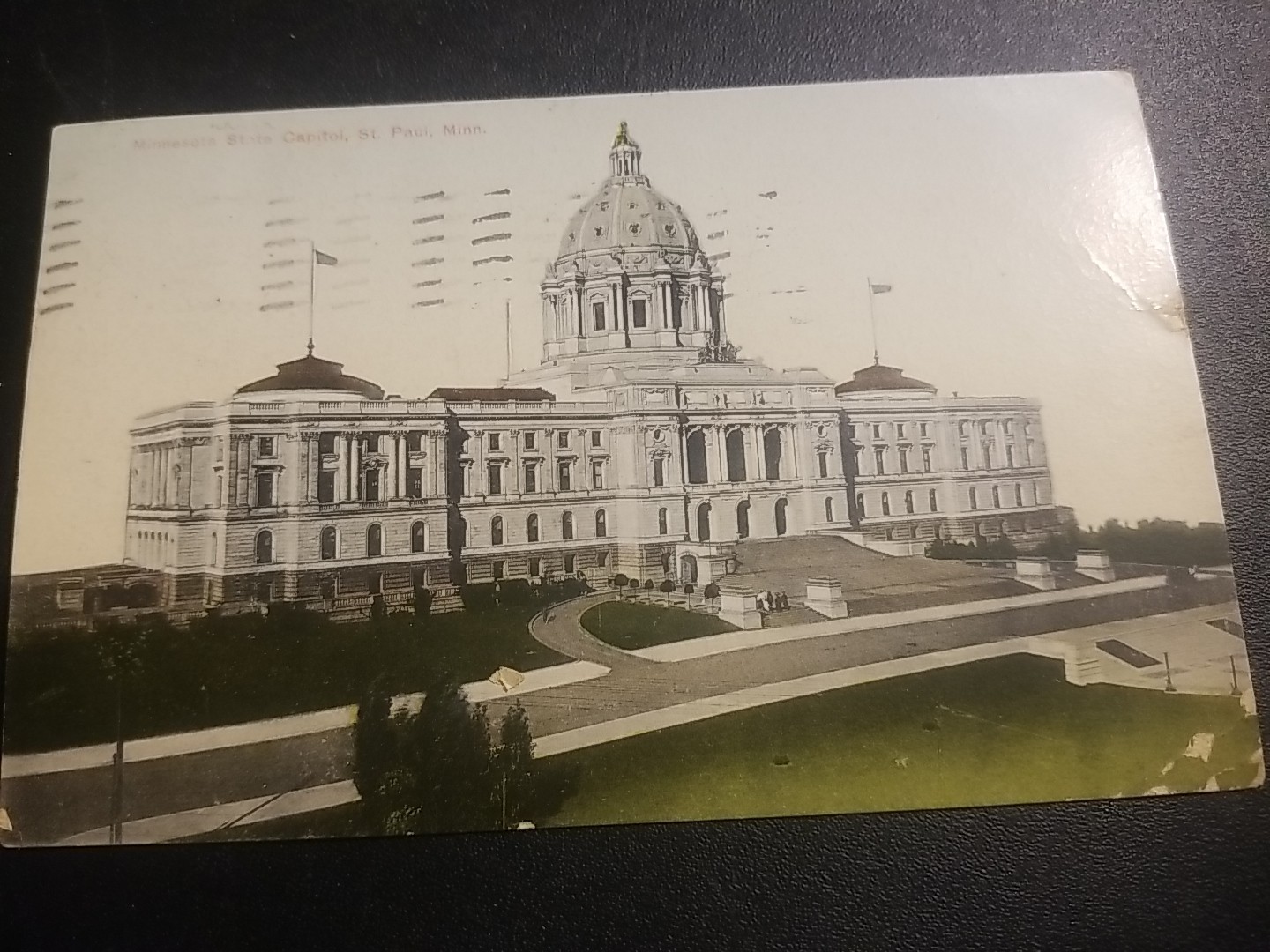 1909 Vintage St Paul Minn.state Capital Building Postcard Has Old One Cent Stamp