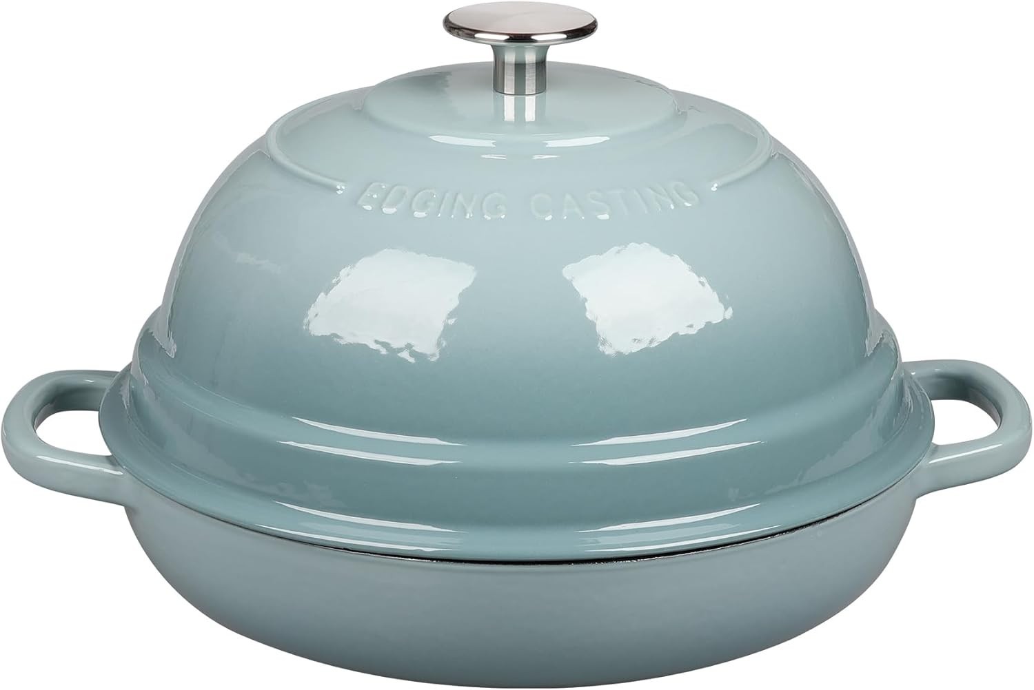 EDGING CASTING Enameled Cast Iron Dutch Oven Pot with Lid, Round Bread Oven for