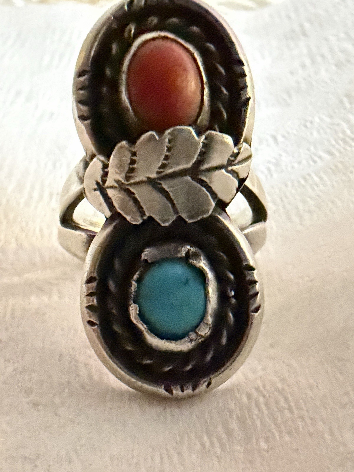 Vintage Native Sterling Silver Navajo Turquoise Ring Sz 6 Vintage Native Sterling Silver Navajo Turquoise Ring Sz 6