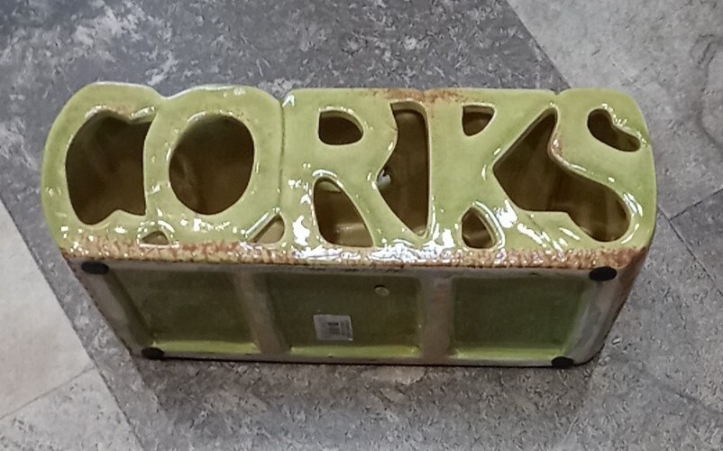 Kirkland's Large Green Ceramic Wine Corks Holder 11 Kirkland's Large Green Ceramic Wine Corks Holder 11