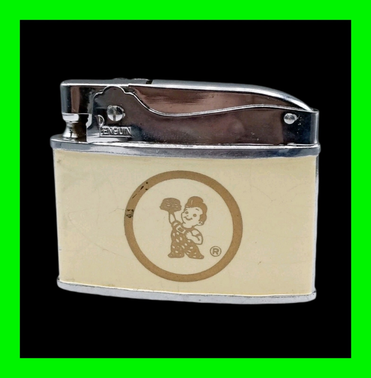 1950s Vintage Bob’s Big Boy Restaurant Flat Ad Petrol Lighter Near Mint RARE