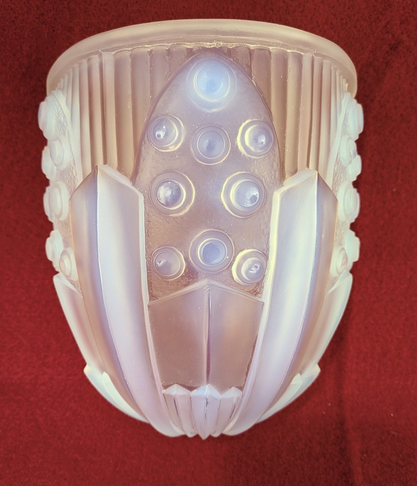 French Art Deco Opaline Glass Chandelier Sconce Shade By G. Leleu #1 French Art Deco Opaline Glass Chandelier Sconce Shade By G. Leleu #1