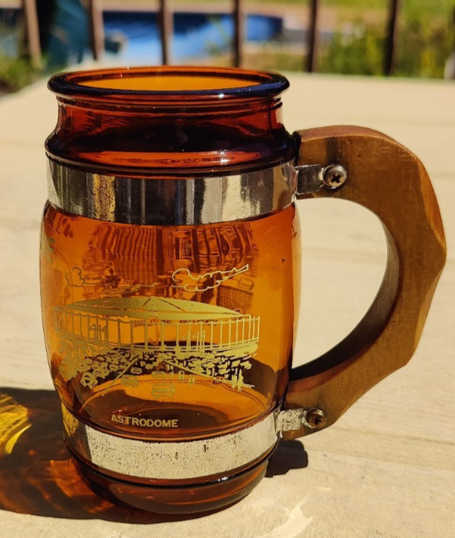 Houston Astros / Astrodome Barrel Mug Wood Handle ~ Houston Skyline Houston Astros / Astrodome Barrel Mug Wood Handle ~ Houston Skyline