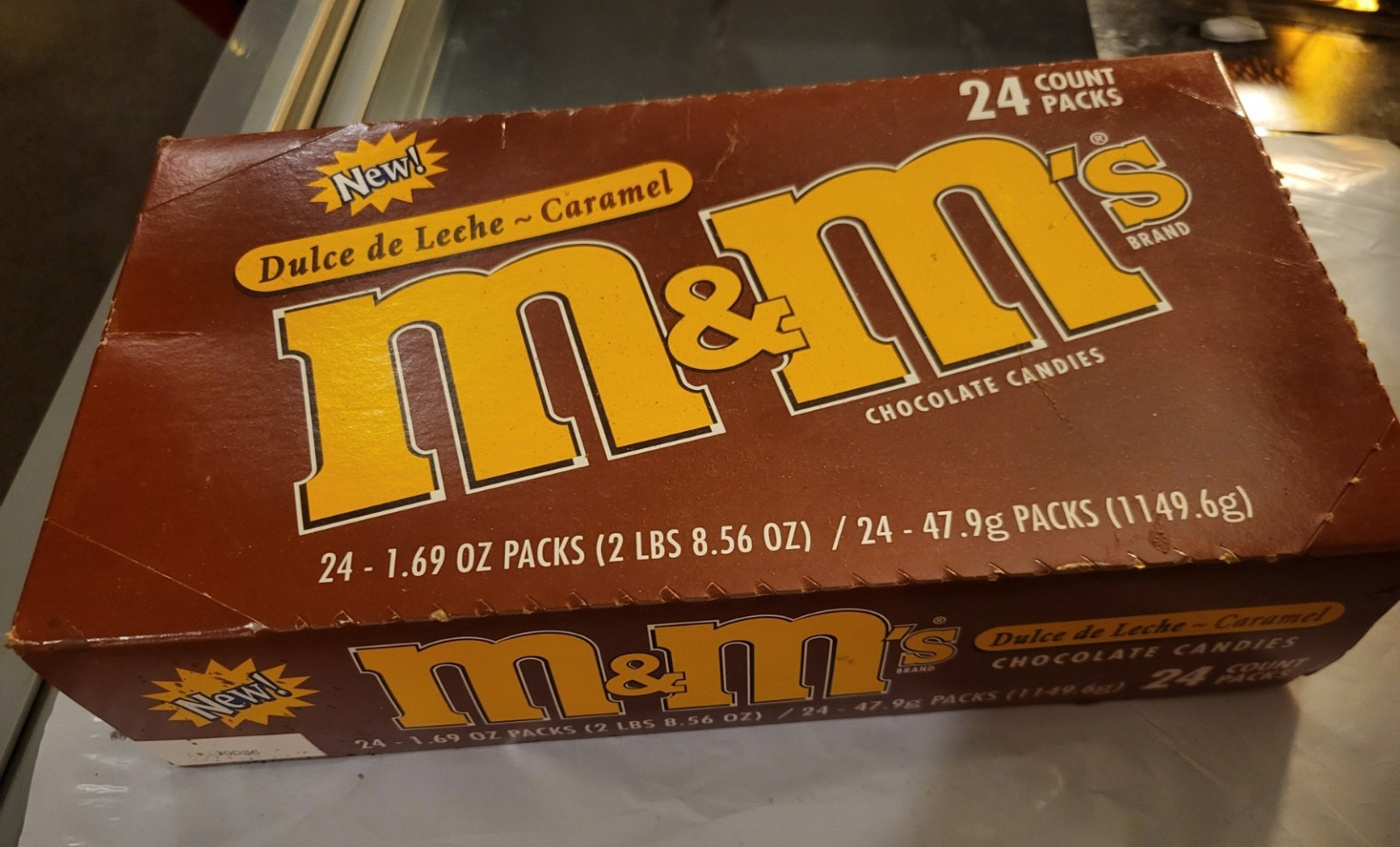 M&M - Empty 24 Count Box - Dulce de Leche Caramel - 2001 M&M - Empty 24 Count Box - Dulce de Leche Caramel - 2001