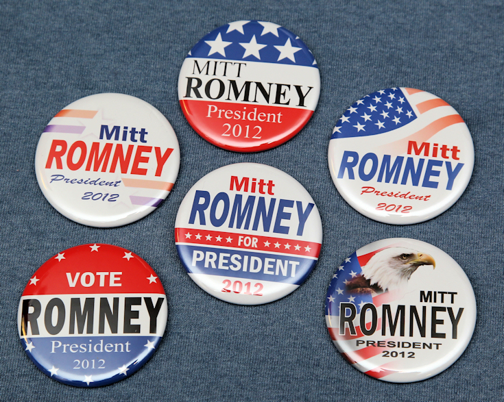 Set of 6 MITT ROMNEY Campaign 2012 Buttons Pinbacks 2 1/4 inch 2.25 Election Set of 6 MITT ROMNEY Campaign 2012 Buttons Pinbacks 2 1/4 inch 2.25 Election