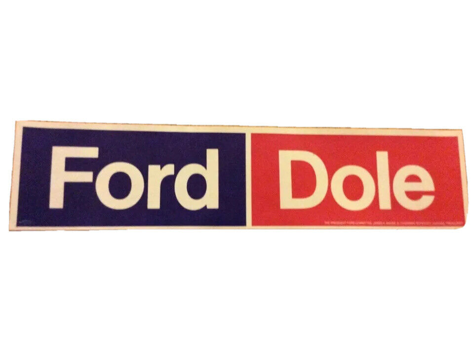 Official 1976 Gerald Ford For President & Bob Dole Vice President Bumper Sticker