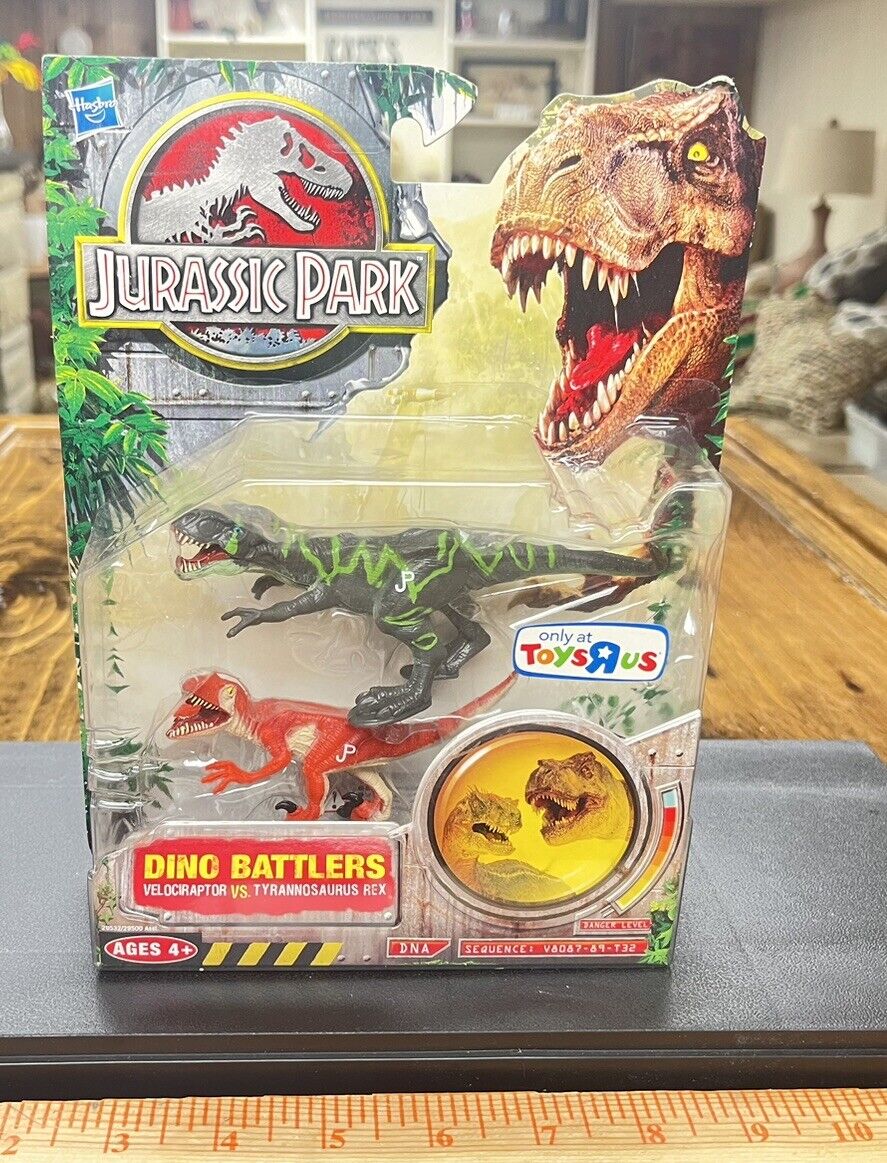 Jurassic Park Dino Battlers mint carded and sealed Velociraptor vs. T-rex