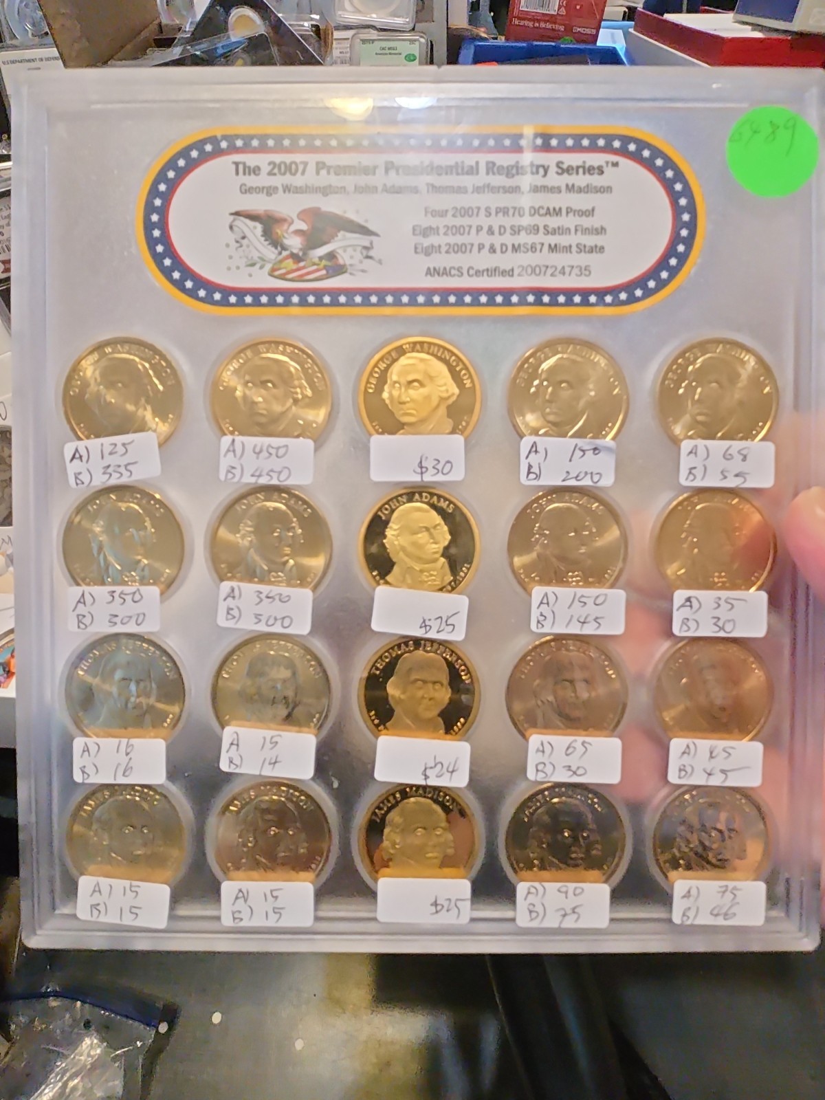 2007 Premier Presidential Registry Series Anacs PR70 SP69 MS67 20 COIN Set 2007 Premier Presidential Registry Series Anacs PR70 SP69 MS67 20 COIN Set