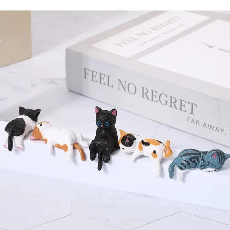 5PCS Cute Sleeping Kitten Mini Cat Figurines Creative Home Car Brand New Gift 5PCS Cute Sleeping Kitten Mini Cat Figurines Creative Home Car Brand New Gift