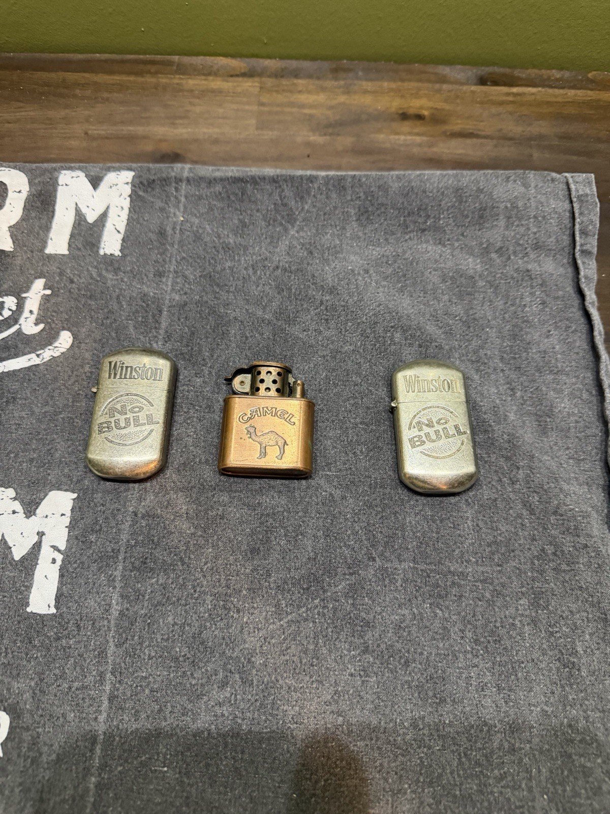 Lot of 3 Vintage Tobacco Advertising Lighters Camel Winston No Bull Promo Lot of 3 Vintage Tobacco Advertising Lighters Camel Winston No Bull Promo