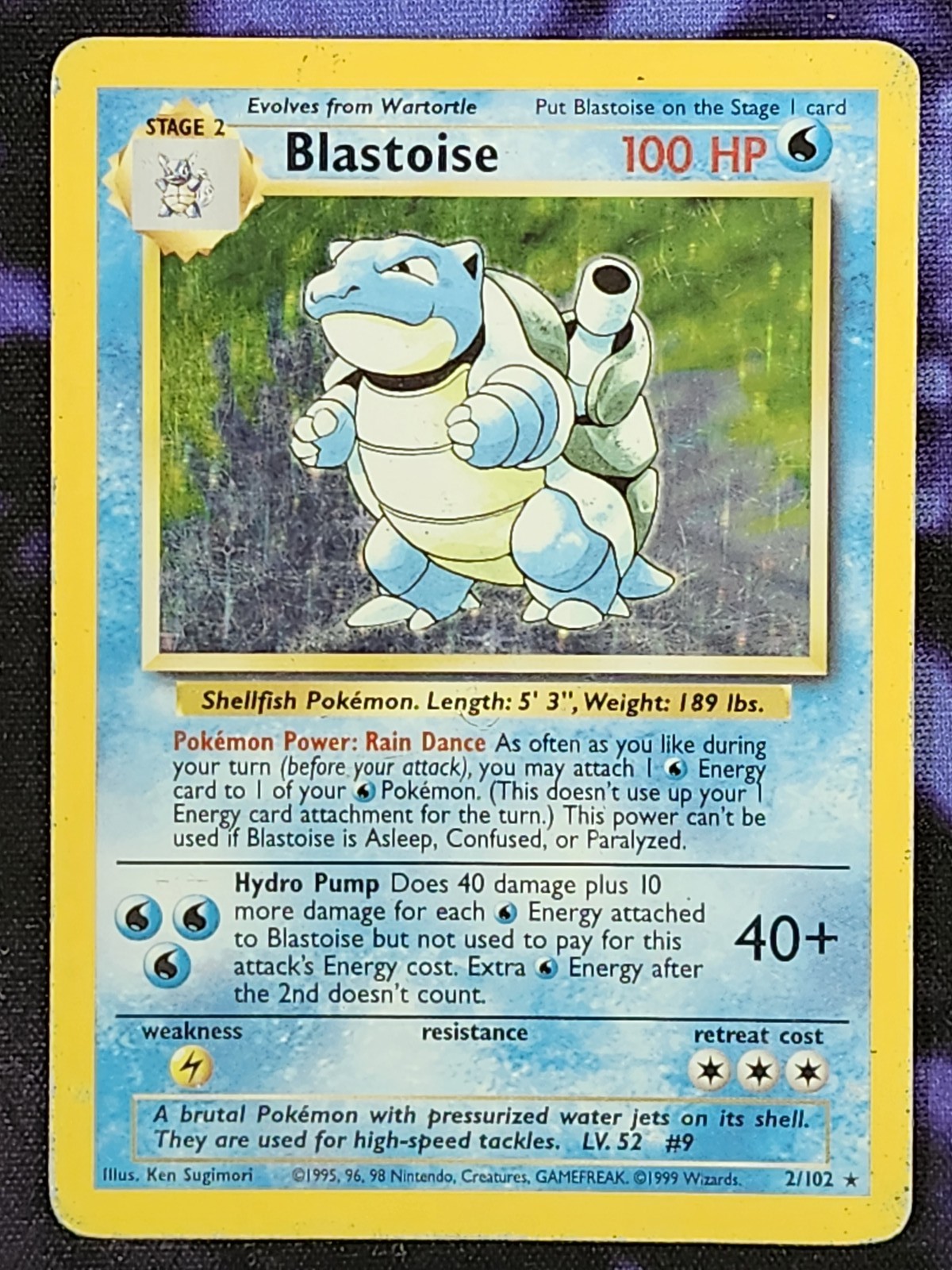 Pokemon Blastoise 2/102 (HP) Holo Unlimited Base Set BS Pokemon Blastoise 2/102 (HP) Holo Unlimited Base Set BS