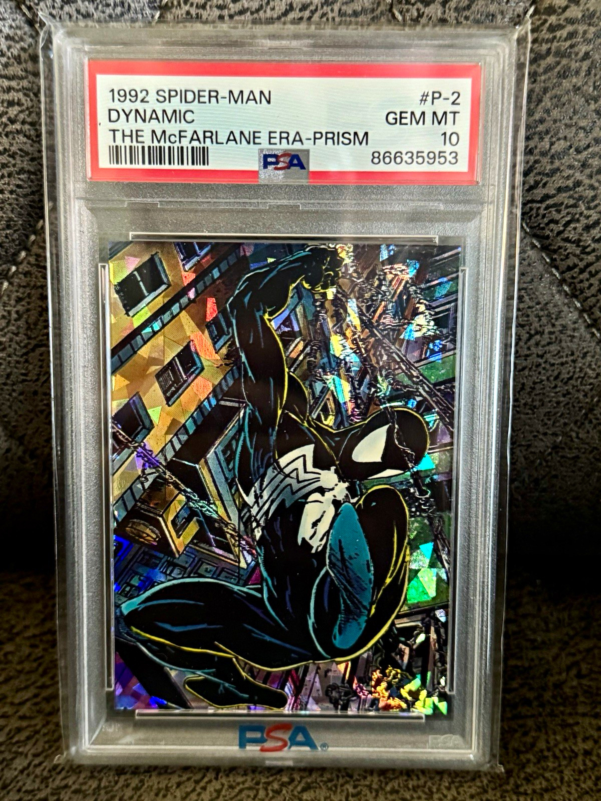 1992 Spider-Man: The McFarlane Era Prism Insert Dynamic #P-2 PSA 10 πππ 1992 Spider-Man: The McFarlane Era Prism Insert Dynamic #P-2 PSA 10 πππ