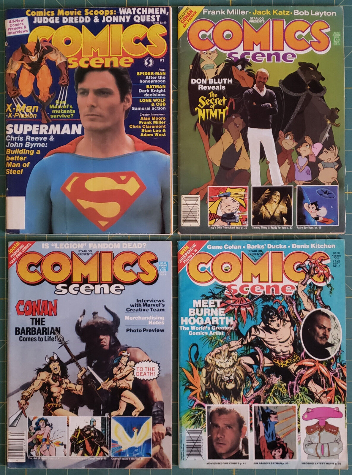 (Lot of 4) COMICS SCENE magazines: Nos. 3, 4, 5 (1982) + No. 1 (1987)