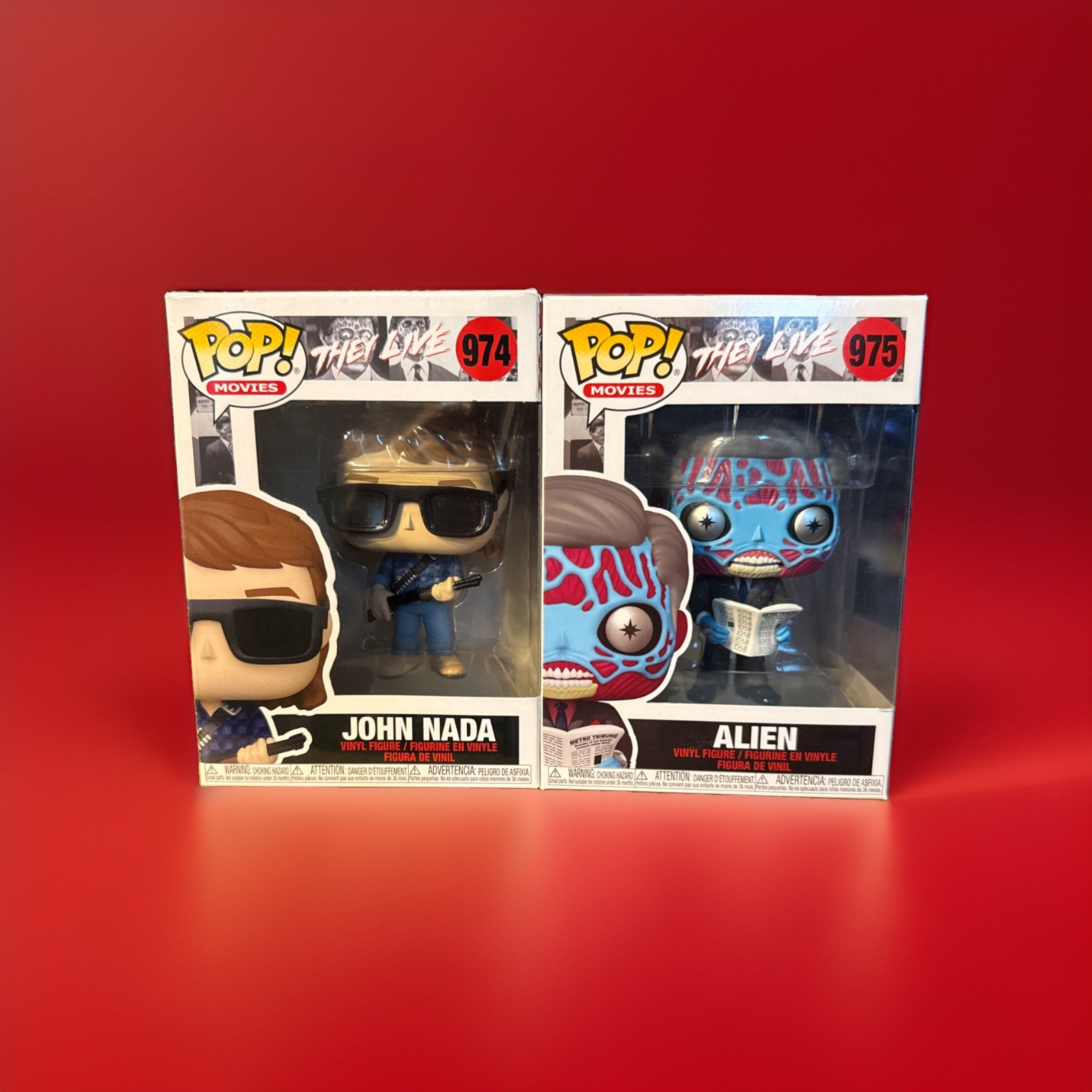 Funko Pop Movies “They Live” Vinyl: John Nada #974 And Alien #975 COMPLETE set Funko Pop Movies “They Live” Vinyl: John Nada #974 And Alien #975 COMPLETE set