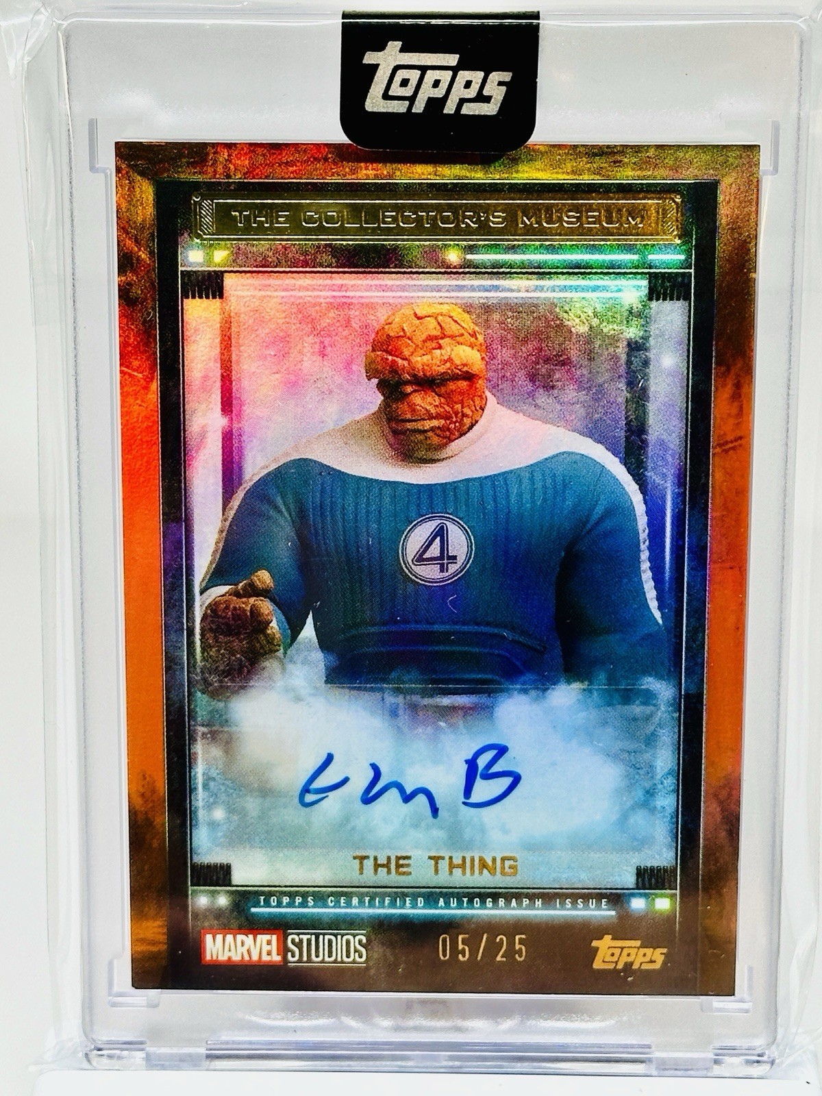 2025 Topps Marvel Collector The Thing Orange Auto /25 Ebon Moss-Bachrach TM-EMB