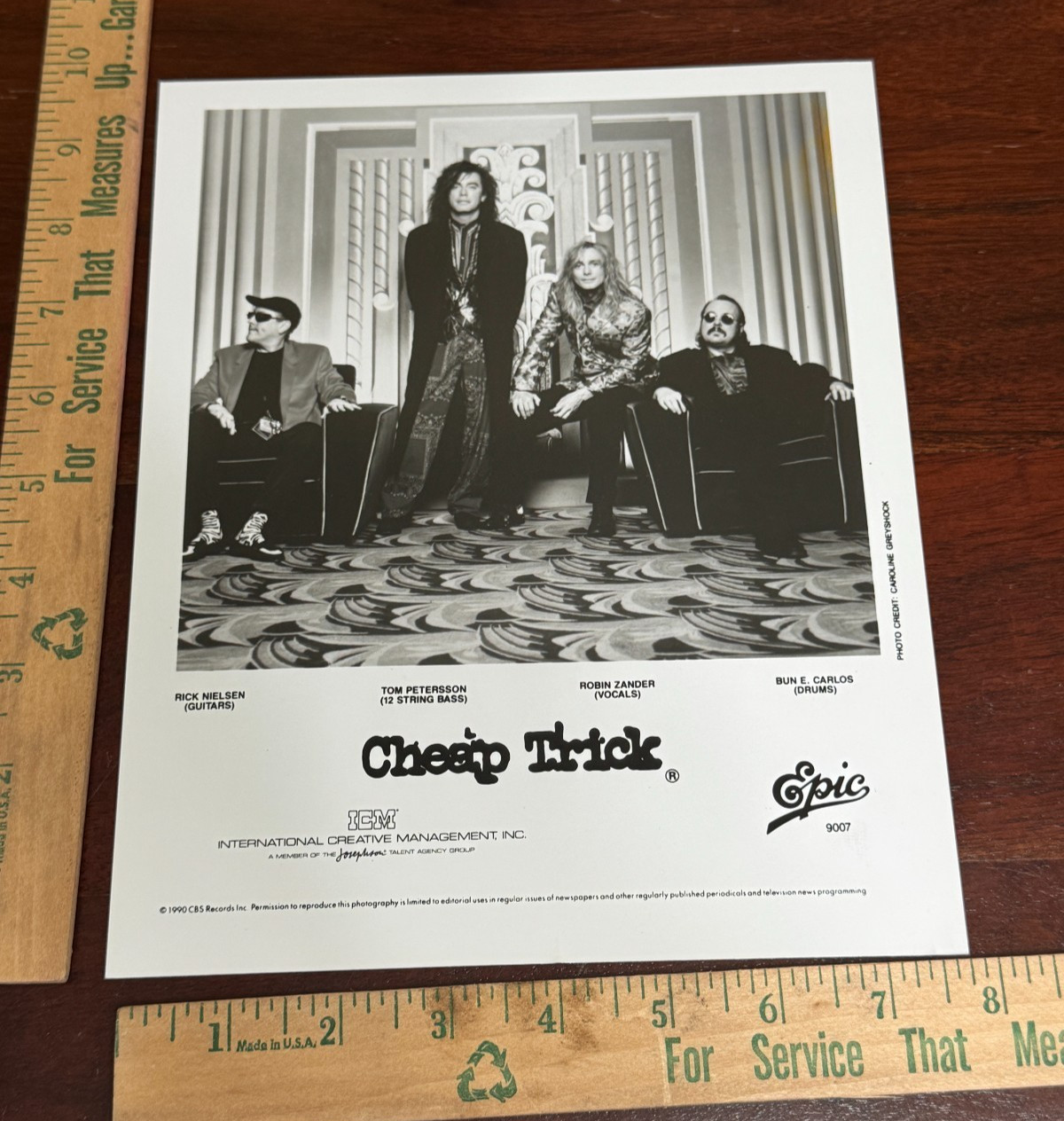 CHEAP TRICK 1990 PRESS PROMO PHOTOEPIC RECORDS ICM MANAGEMENT 8x10 PHOTO CHEAP TRICK 1990 PRESS PROMO PHOTOEPIC RECORDS ICM MANAGEMENT 8x10 PHOTO
