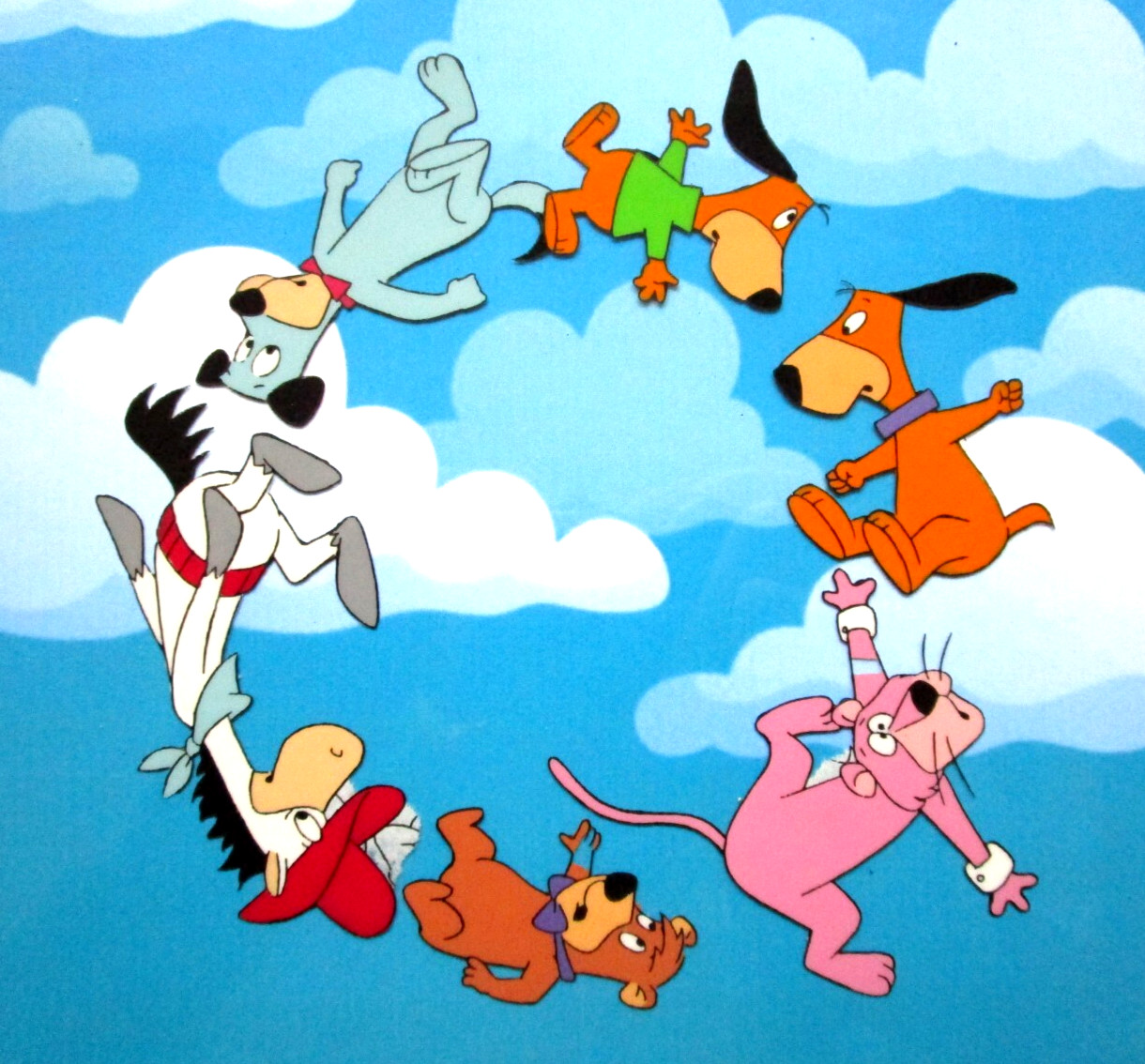 1987 QUICKDRAW MCGRAW SNAGLEPUSS HUCK DOGS ORIGINAL PRODUCTION DRAWING & CEL 1987 QUICKDRAW MCGRAW SNAGLEPUSS HUCK DOGS ORIGINAL PRODUCTION DRAWING & CEL