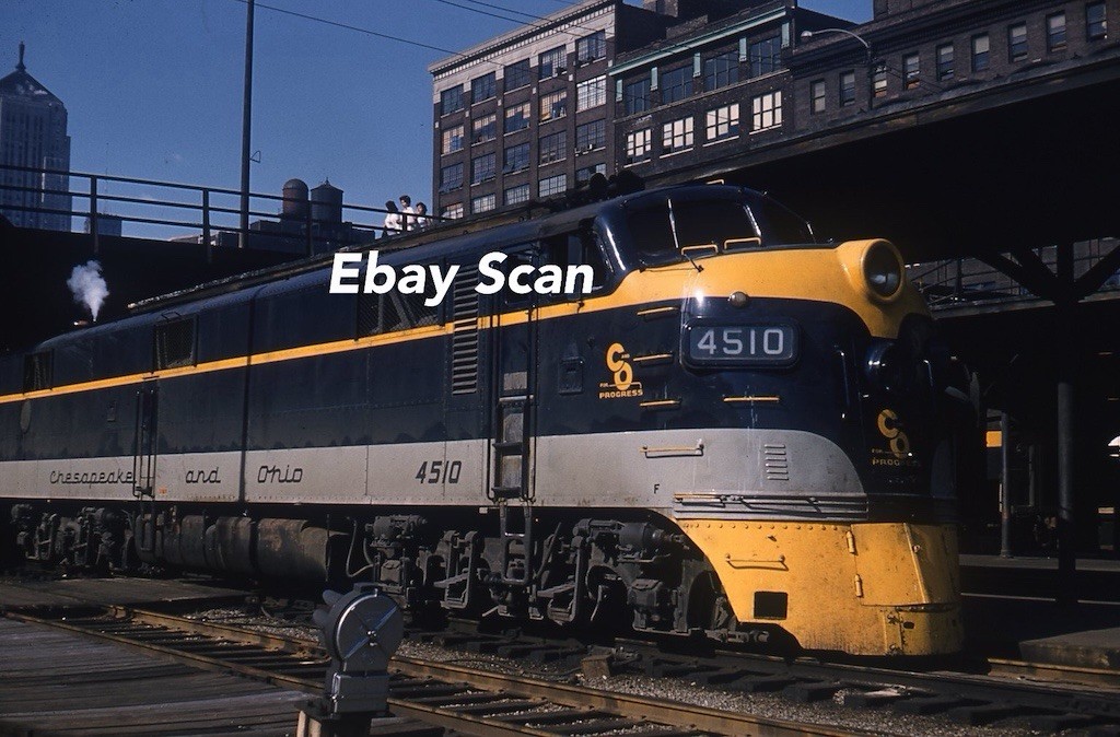 Original 35mm Kodachrome Slide C&O Chesapeake & Ohio Railroad Train 4510 1960 Original 35mm Kodachrome Slide C&O Chesapeake & Ohio Railroad Train 4510 1960