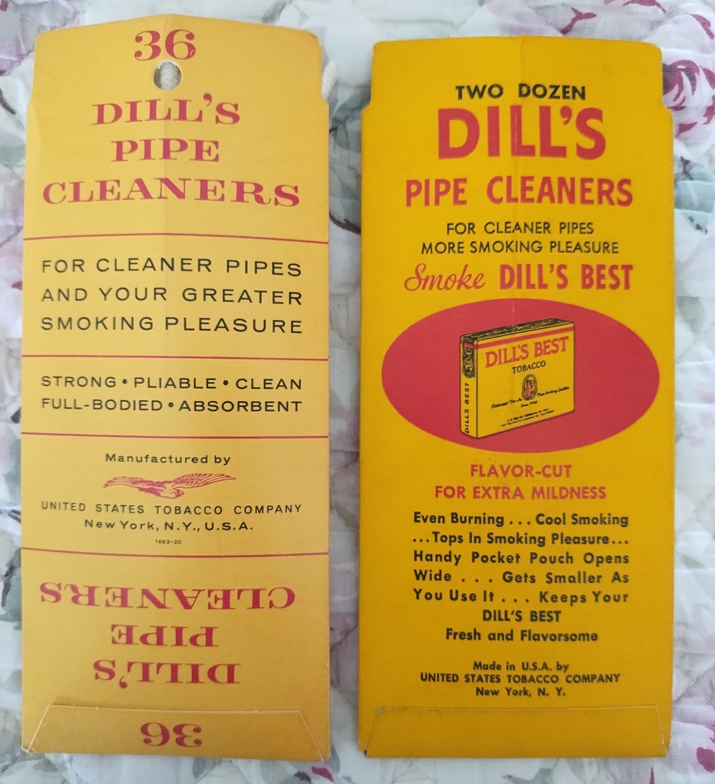 Vintage Dill's Pipe Cleaners - Set of 2 Open Packages Vintage Dill's Pipe Cleaners - Set of 2 Open Packages