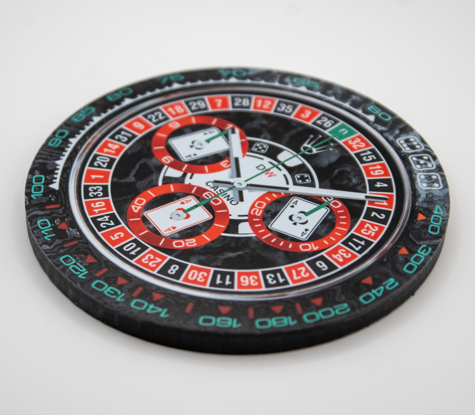 ROLEX Daytona Casino Roulette Carbon Bezel Luxury Watch Coaster Decor Bar Gift ROLEX Daytona Casino Roulette Carbon Bezel Luxury Watch Coaster Decor Bar Gift