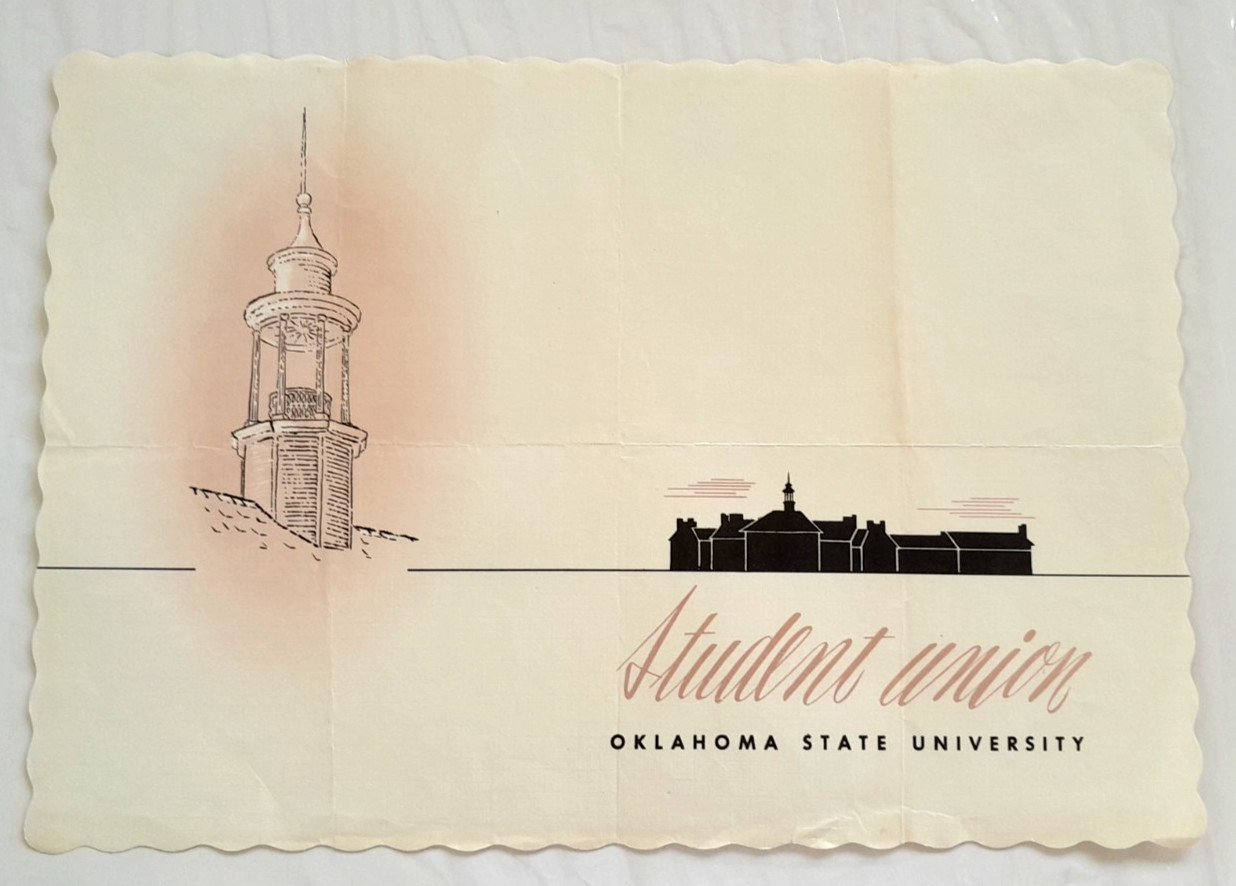 Oklahoma State University Student Union- Vintage Placemat Oklahoma State University Student Union- Vintage Placemat