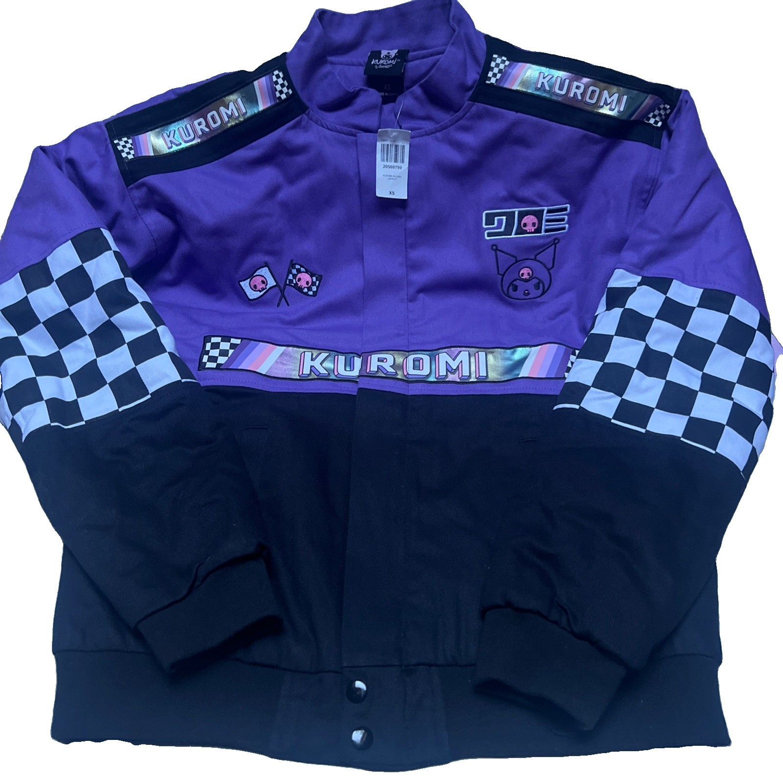 Sanrio Kuromi Purple Black White Checkered Racing Anime & Manga Animation NWT Sanrio Kuromi Purple Black White Checkered Racing Anime & Manga Animation NWT