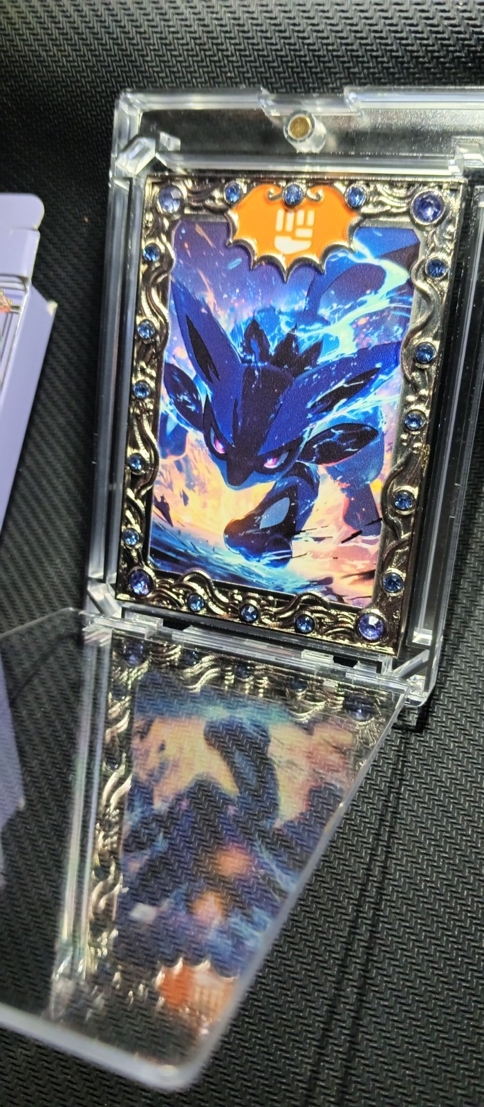 Pokemon Lucario Metal Card Serialized 19/20 Custom Fan Art Solid Steel Heavy Pokemon Lucario Metal Card Serialized 19/20 Custom Fan Art Solid Steel Heavy