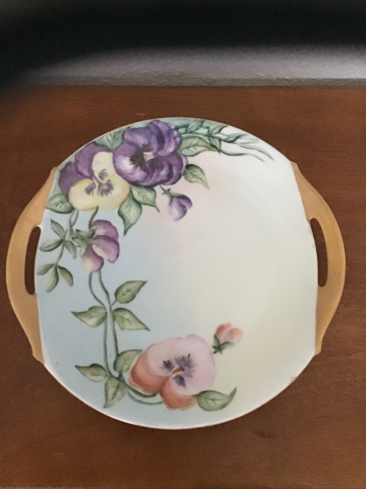 Antique Serving Plate With Floral & Gold Decorations Circa 1910 Era Antique Serving Plate With Floral & Gold Decorations Circa 1910 Era