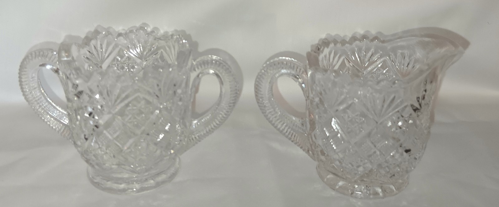 Vintage Westmoreland Thumbelina Handled Sugar Bowl/Creamer, EAPG, Sawtooth Edge Vintage Westmoreland Thumbelina Handled Sugar Bowl/Creamer, EAPG, Sawtooth Edge