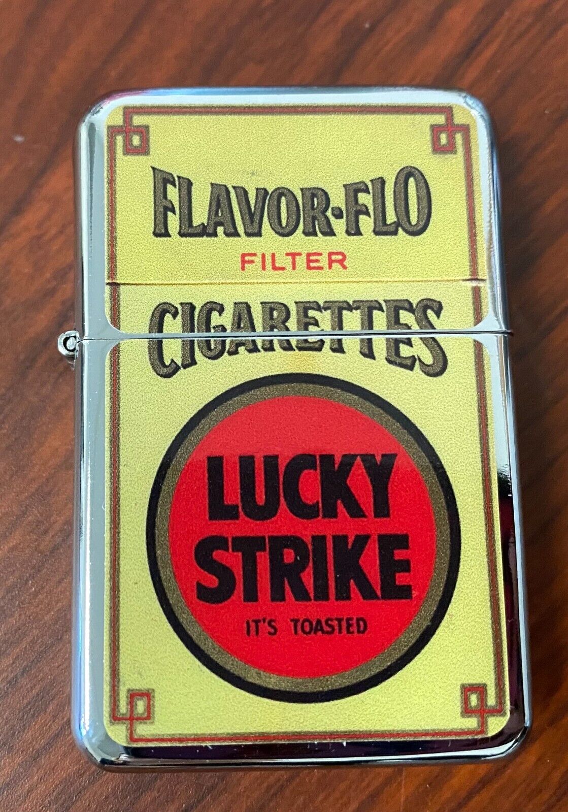 Lucky Strike Oil Lighter Vintage Cigarette Smoking Ad Classic Logo D60