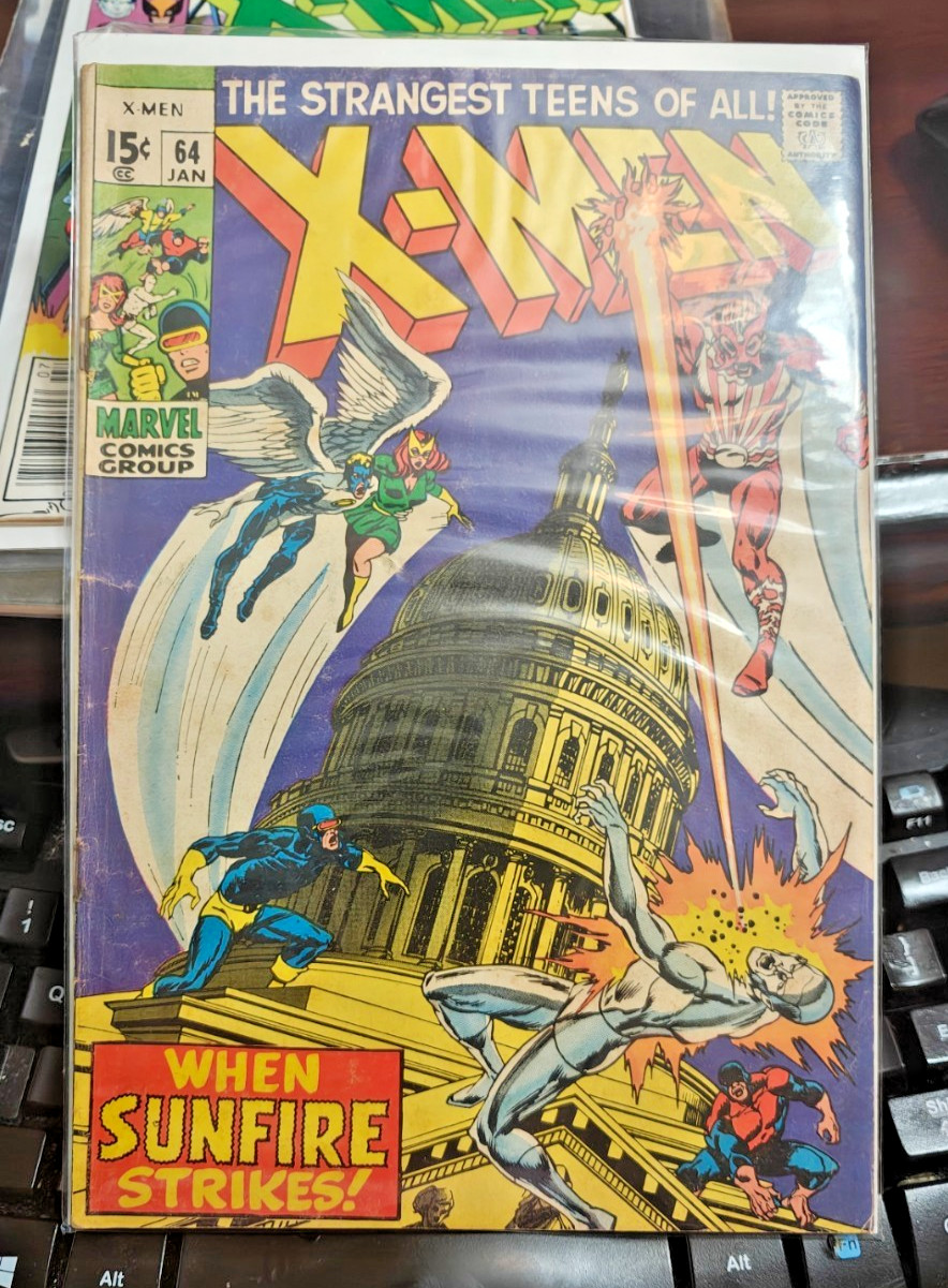 X-Men #64 1970 Marvel 1st Sunfire Key Silver Age 1st Print (FN/FN-VF) X-Men #64 1970 Marvel 1st Sunfire Key Silver Age 1st Print (FN/FN-VF)