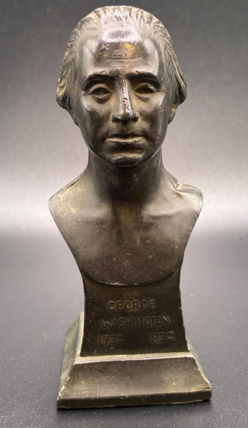 1932 George Washington Metal Bust Almar Metal Arts Point Marion PA Bicentennial