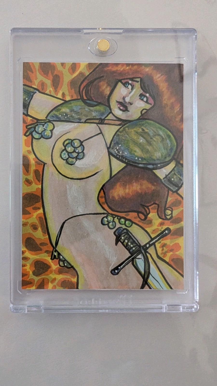 RED SONJA 50th ANNIVERSARY (Dynamite 2022) SKETCH CARD by Caesar Crawford RED SONJA 50th ANNIVERSARY (Dynamite 2022) SKETCH CARD by Caesar Crawford