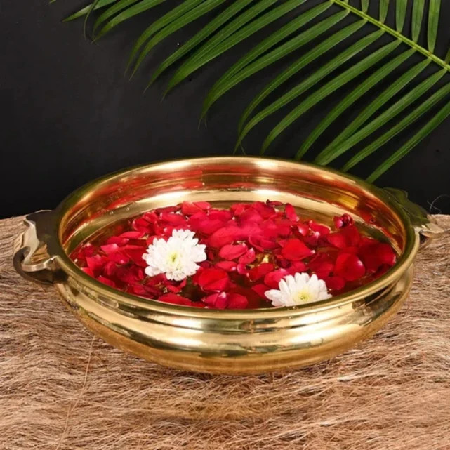 Brass Urli Decorative Bowl 0.465kg Traditional Indian Home Decor Brass Urli Decorative Bowl 0.465kg Traditional Indian Home Decor