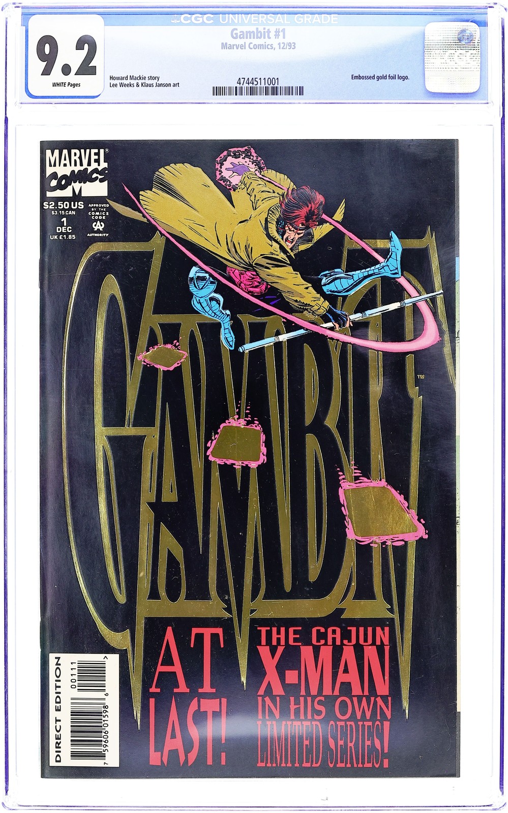 Gambit 1A.D CGC 9.2 1993 4744511001