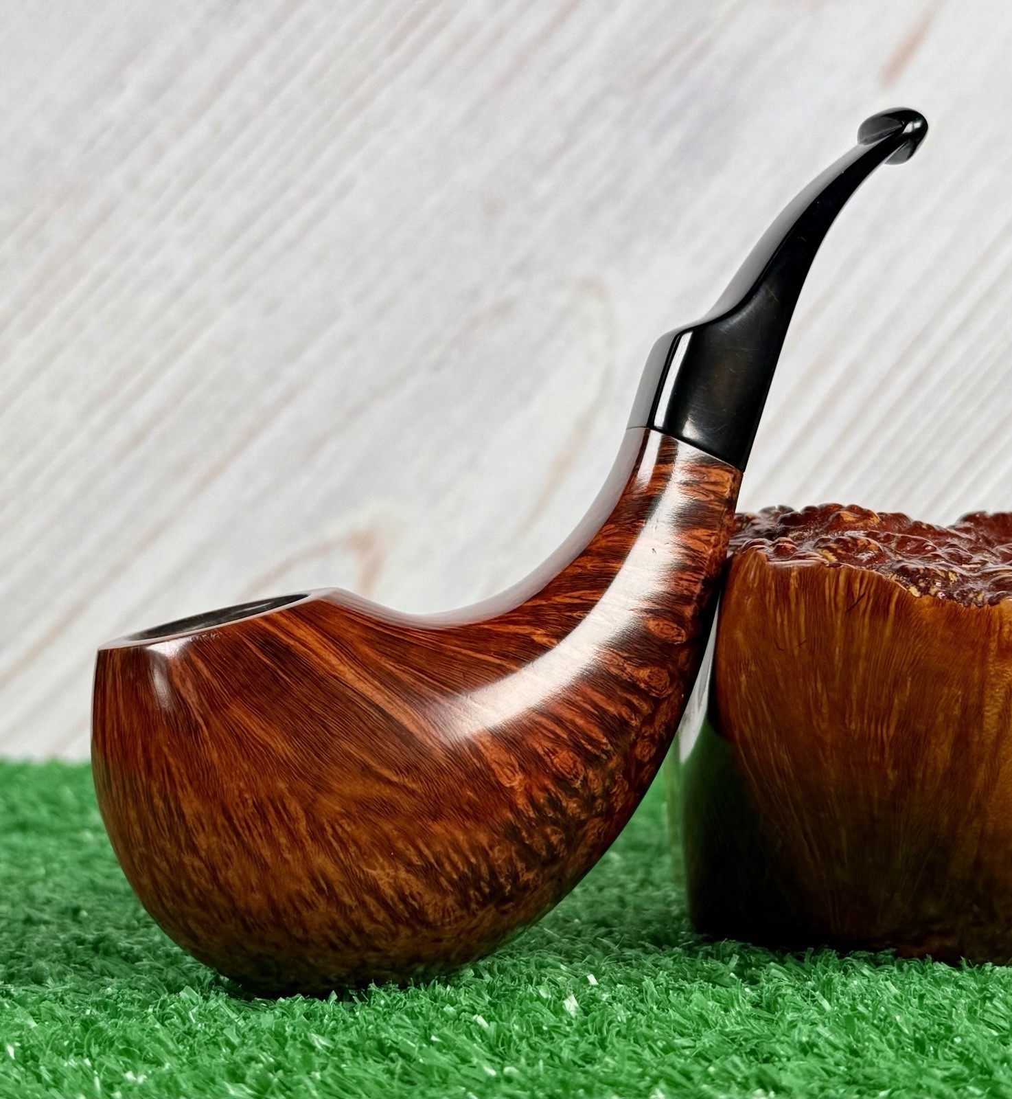 AWESOME BERTRAM SAFFERLING SMOOTH FREEHAND ESTATE PIPE (3) VHTF EXCELLENT PIECE