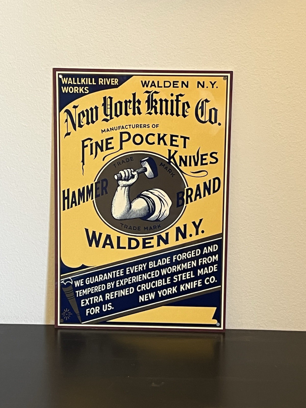 Hammer Brand Walden New Your Knives Company Vintage Style Metal Sign Hammer Brand Walden New Your Knives Company Vintage Style Metal Sign