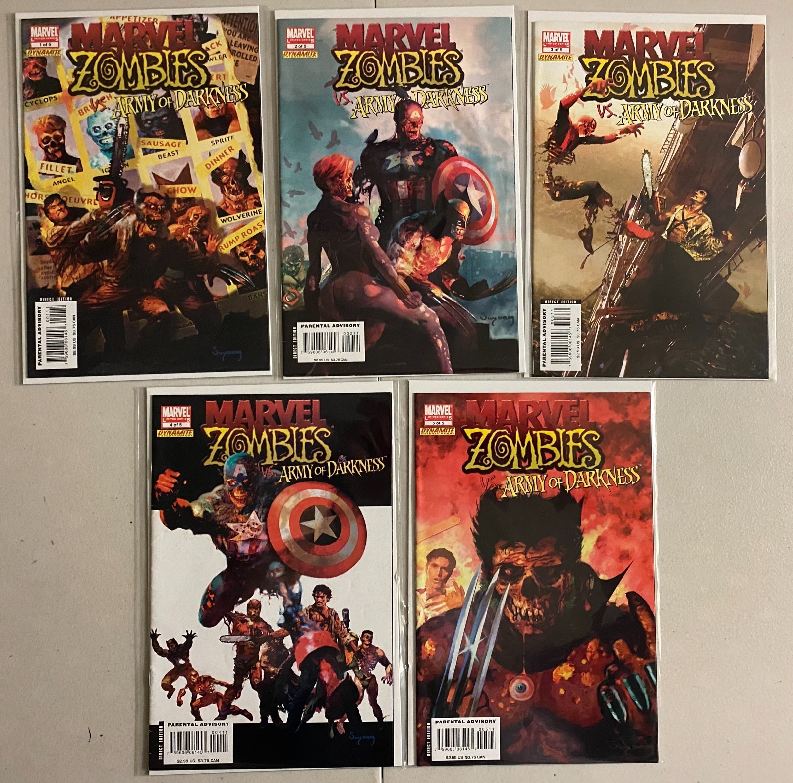 Marvel Zombies Army of Darkness set #1-5 5 diff 6.0 (2007) Marvel Zombies Army of Darkness set #1-5 5 diff 6.0 (2007)