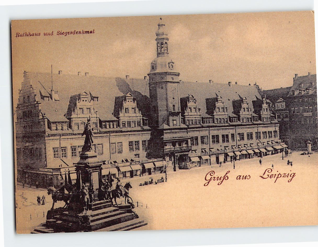 Postcard Rathaus und Siegesdenkmal Gruss aus Leipzig Germany Postcard Rathaus und Siegesdenkmal Gruss aus Leipzig Germany