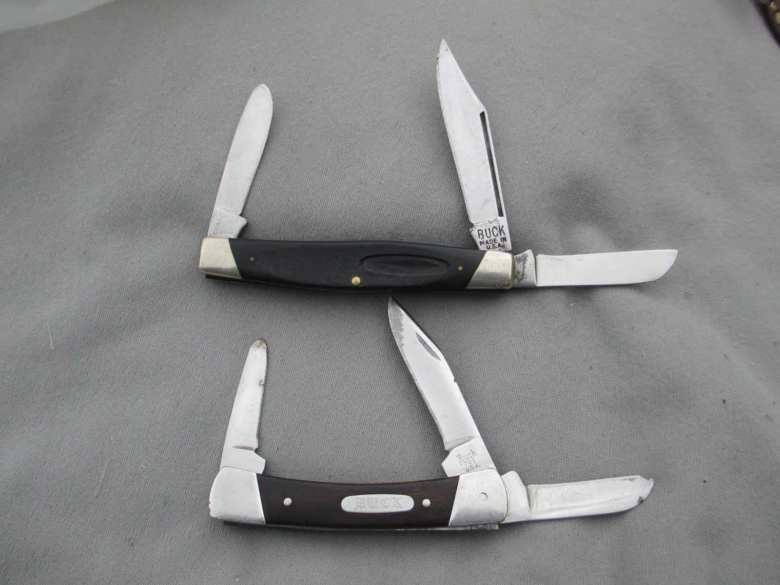 VTG BUCK MADE IN USA 301? STOCKMAN 60\'s OR EARLY 70S AND BUCK 703 POCKETKNIVES VTG BUCK MADE IN USA 301? STOCKMAN 60\'s OR EARLY 70S AND BUCK 703 POCKETKNIVES