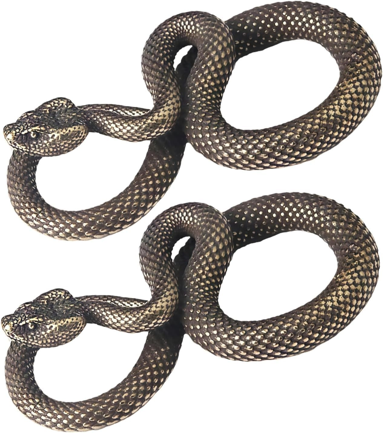 2Pcs Bronze Snake Figurine Decor High Simulation Fantasy Brass Vintage Style Sna