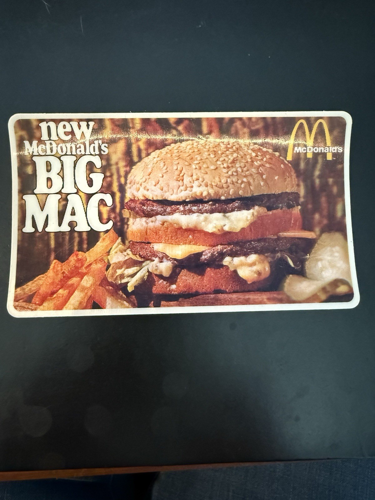 1968 McDonald’s New BOG MAC 3D Lenticular Coupon Postcard, Fullerton, California