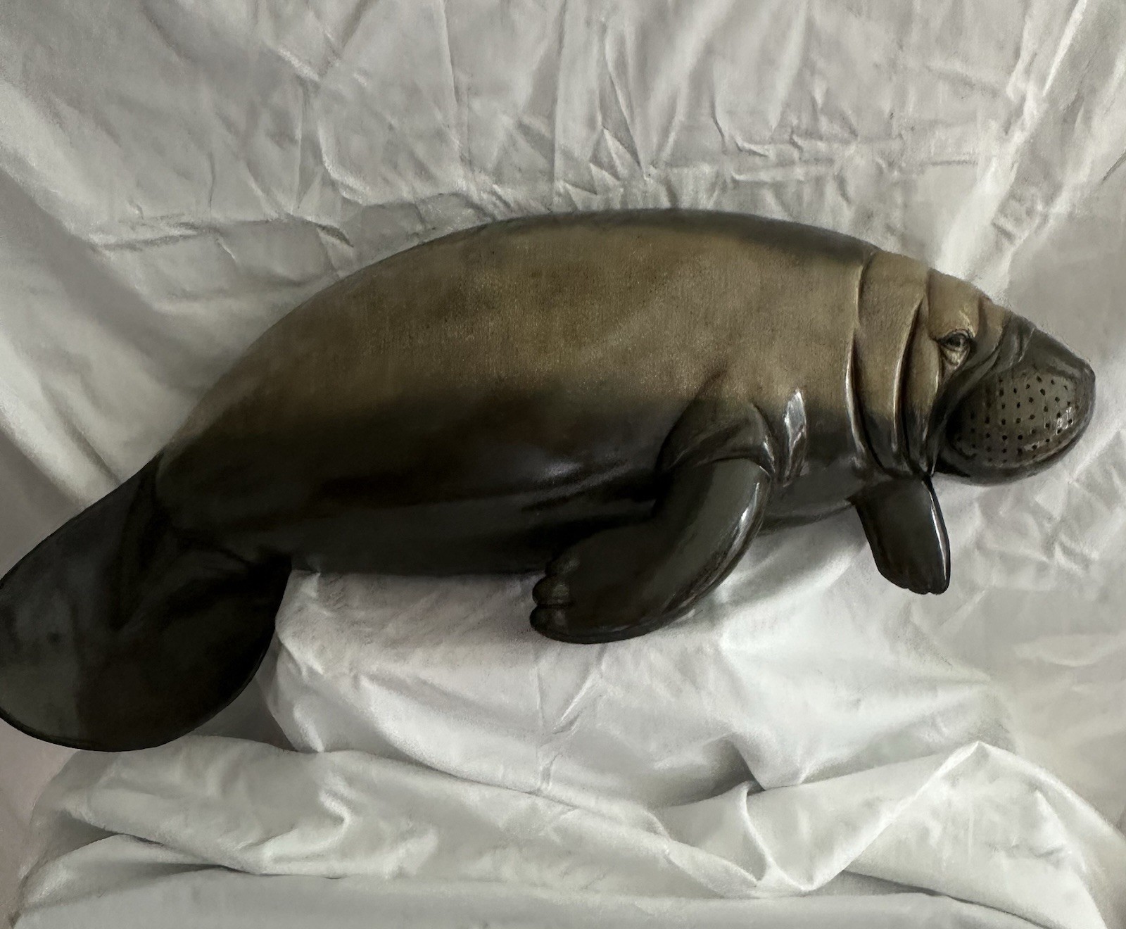 Vintage CIT Handpainted Manatee Wall Plaque, 27 inches by 13 inches. Vintage CIT Handpainted Manatee Wall Plaque, 27 inches by 13 inches.