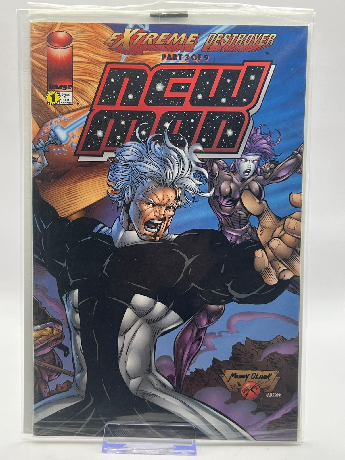 Image Comics New Man #1 1996 Extreme Destroyer Part 2 of 9 Comic Book With Card