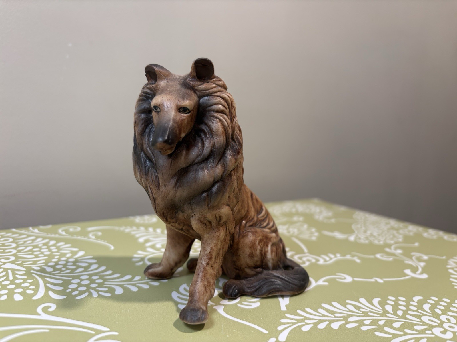 Vintage Rough Collie Sheltie Dog Figurine Ceramic Matte Brown 4” Vintage Rough Collie Sheltie Dog Figurine Ceramic Matte Brown 4”